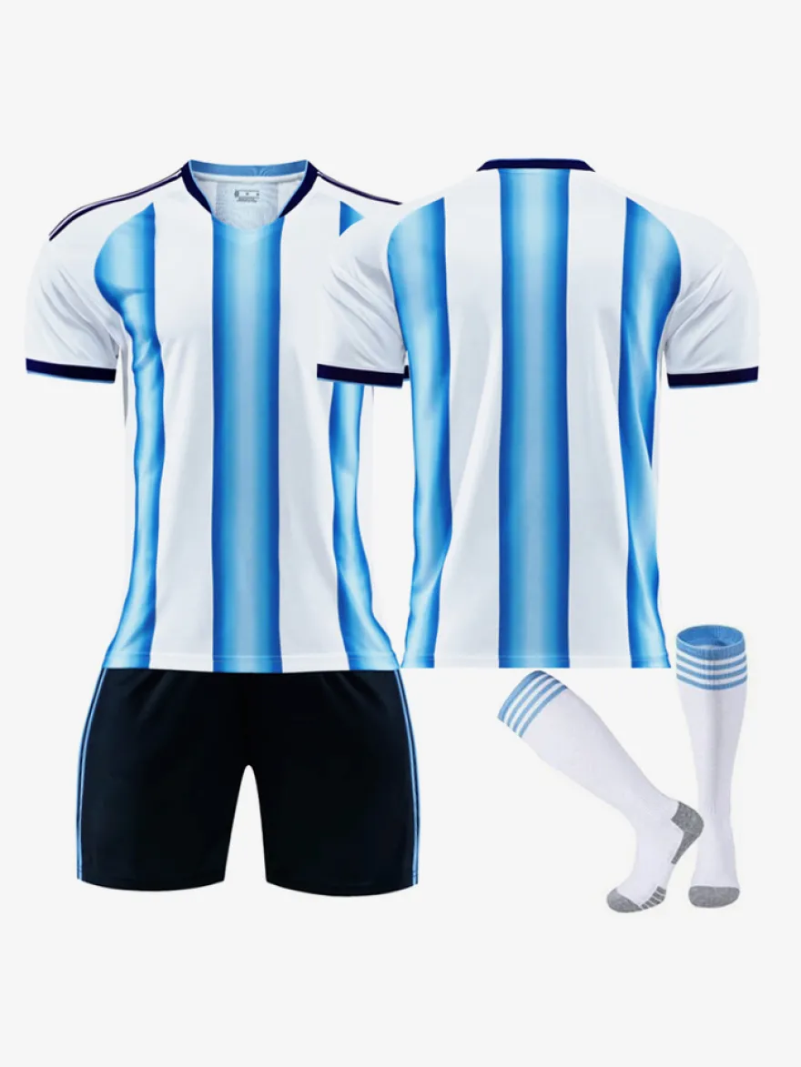 Ensemble 3 pièces personnalisé maillot domicile de l'équipe nationale 25/26 manches courtes