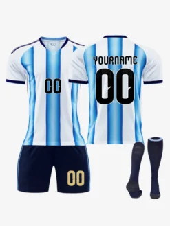 Ensemble 3 pièces personnalisé maillot domicile de l'équipe nationale 25/26 manches courtes