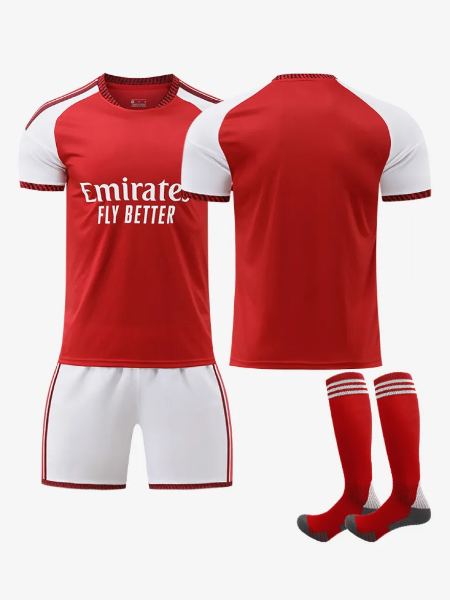 Ensemble 3 pièces personnalisé maillot domicile Arsenal Football Club 26/27 manches courtes