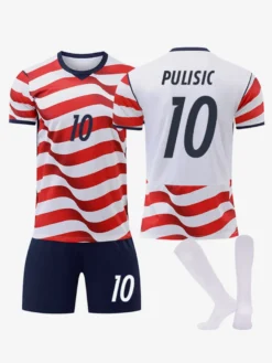 Ensemble 3 pièces pour enfants et adultes : maillot domicile USA n° 10 Pulisic 2026