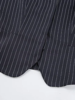 Ensemble robe blazer à fines rayures et tailleur jupe pour femme - Bleu marine chic col foulard coupe ajustée - Collection printemps 2026