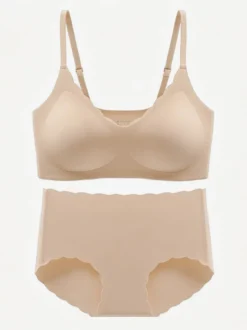 Ensembles de lingerie nuptiale nude 2 pièces sans coutures (soutien-gorge et culotte)
