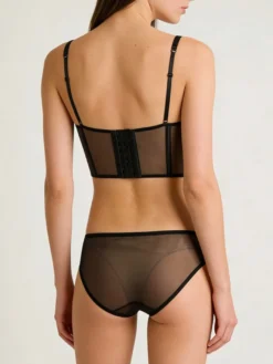 Ensembles de lingerie 2 pièces soutien-gorge et culotte blancs découpés