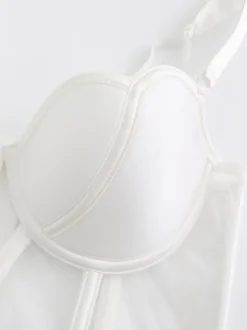 Ensembles de lingerie 2 pièces soutien-gorge et culotte blancs découpés