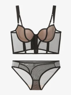 Ensembles de lingerie 2 pièces soutien-gorge et culotte blancs découpés
