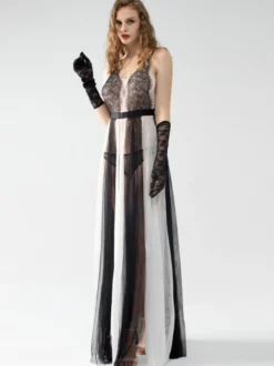 Ensembles De Pyjama En Polyester Noir Lingerie Sexy Découpée