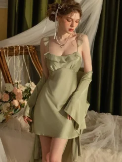 Ensembles de pyjama Sage Rave Club Lingerie en polyester dos nu