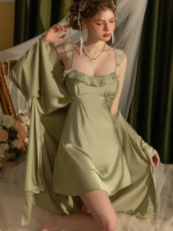 Ensembles de pyjama Sage Rave Club Lingerie en polyester dos nu