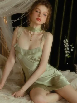 Ensembles de pyjama Sage Rave Club Lingerie en polyester dos nu