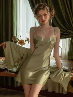 Ensembles de pyjama Sage Rave Club Lingerie en polyester dos nu