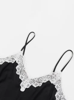 Ensembles de pyjamas en dentelle noire lingerie d'intérieur ensembles 2 pièces