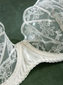 Ensemble soutien-gorge et culotte blancs en dentelle deux pièces pour la mariée