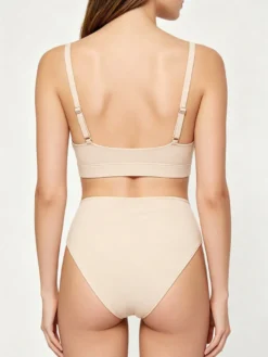 Ensemble soutien-gorge et culotte marron 2 pièces