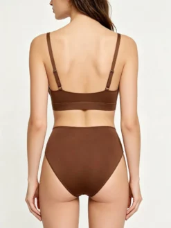 Ensemble soutien-gorge et culotte marron 2 pièces