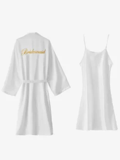Ensembles 2 pièces de pyjamas robes de nuit et nuisettes blanches à lacets pour l'intérieur
