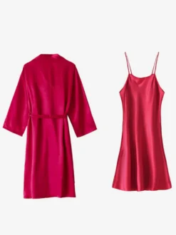 Ensembles 2 pièces de pyjamas robes de nuit et nuisettes blanches à lacets pour l'intérieur