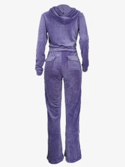Ensemble survêtement en velours avec sweat à capuche zippé et pantalon pour femme 2026