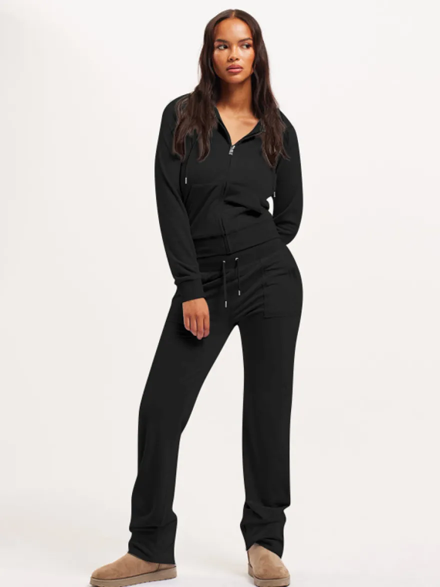 Ensemble survêtement en velours avec sweat à capuche zippé et pantalon pour femme 2026