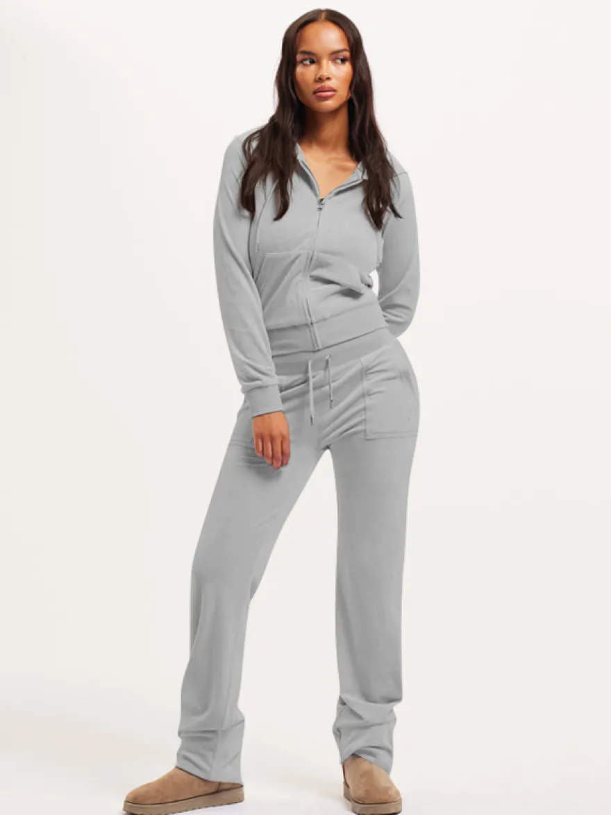 Ensemble survêtement en velours avec sweat à capuche zippé et pantalon pour femme 2026