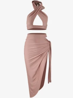 Ensemble Tenue de Club Sexy Pour Femme 2 Pièces