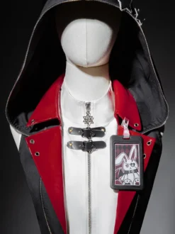 Ensemble trois pièces veste à capuche chemisier et jupe style gothique Lolita Midnight Bunny Rock