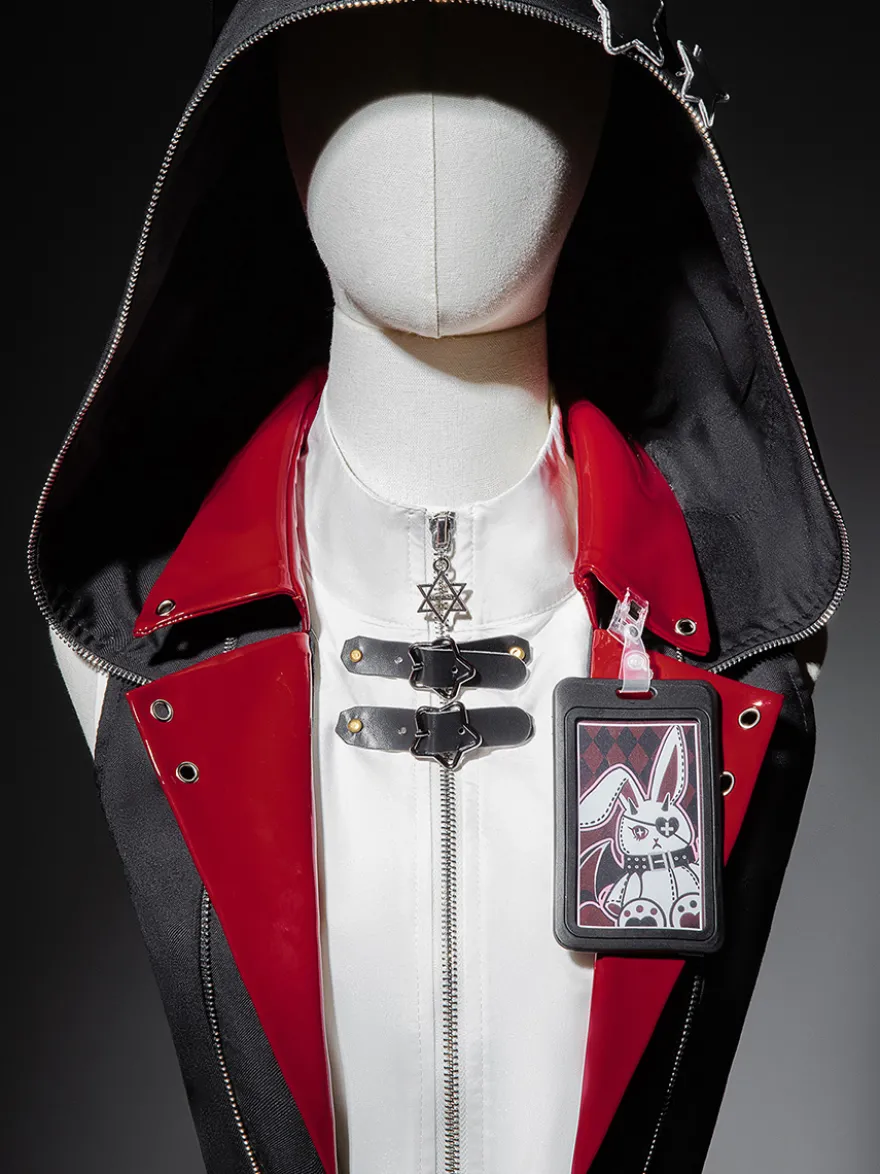 Ensemble trois pièces veste à capuche chemisier et jupe style gothique Lolita Midnight Bunny Rock