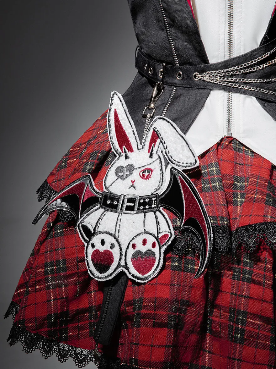 Ensemble trois pièces veste à capuche chemisier et jupe style gothique Lolita Midnight Bunny Rock