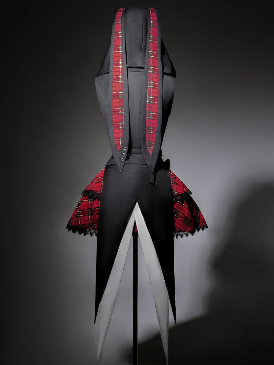 Ensemble trois pièces veste à capuche chemisier et jupe style gothique Lolita Midnight Bunny Rock