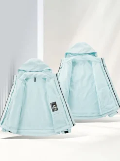 Ensemble veste et pantalon d'extérieur pour homme coupe-vent et imperméable avec capuche amovible 2 pièces