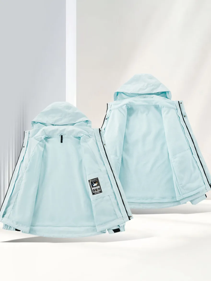Ensemble veste et pantalon d'extérieur pour homme coupe-vent et imperméable avec capuche amovible 2 pièces