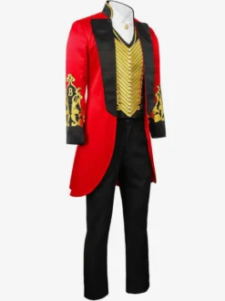Ensemble Vintage Noir Avec Œillets Rouge Rétro Manches Longues Costumes Hommes Déguisement