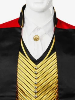 Ensemble Vintage Noir Avec Œillets Rouge Rétro Manches Longues Costumes Hommes Déguisement