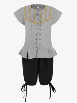 Ensemble vintage noir rétro polyester manches courtes costumes rétro pour homme Bourgogne