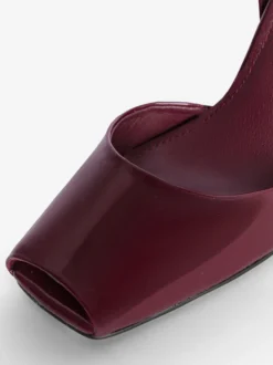 Escarpins compensés noirs à bout ouvert et bride cheville pour femmes