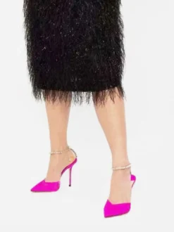 Escarpins de mariée à talons et bride à la cheville pour femmes en satin