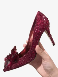 Escarpins de soirée à strass et cristaux pour femmes