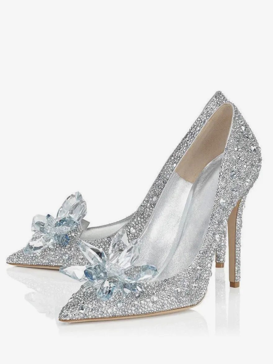 Escarpins de soirée à strass et cristaux pour femmes