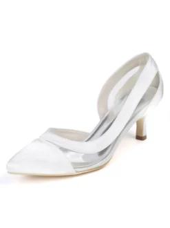 Escarpins femme bleu foncé en PU bout pointu talon bas