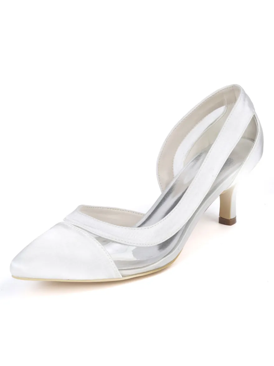 Escarpins femme bleu foncé en PU bout pointu talon bas