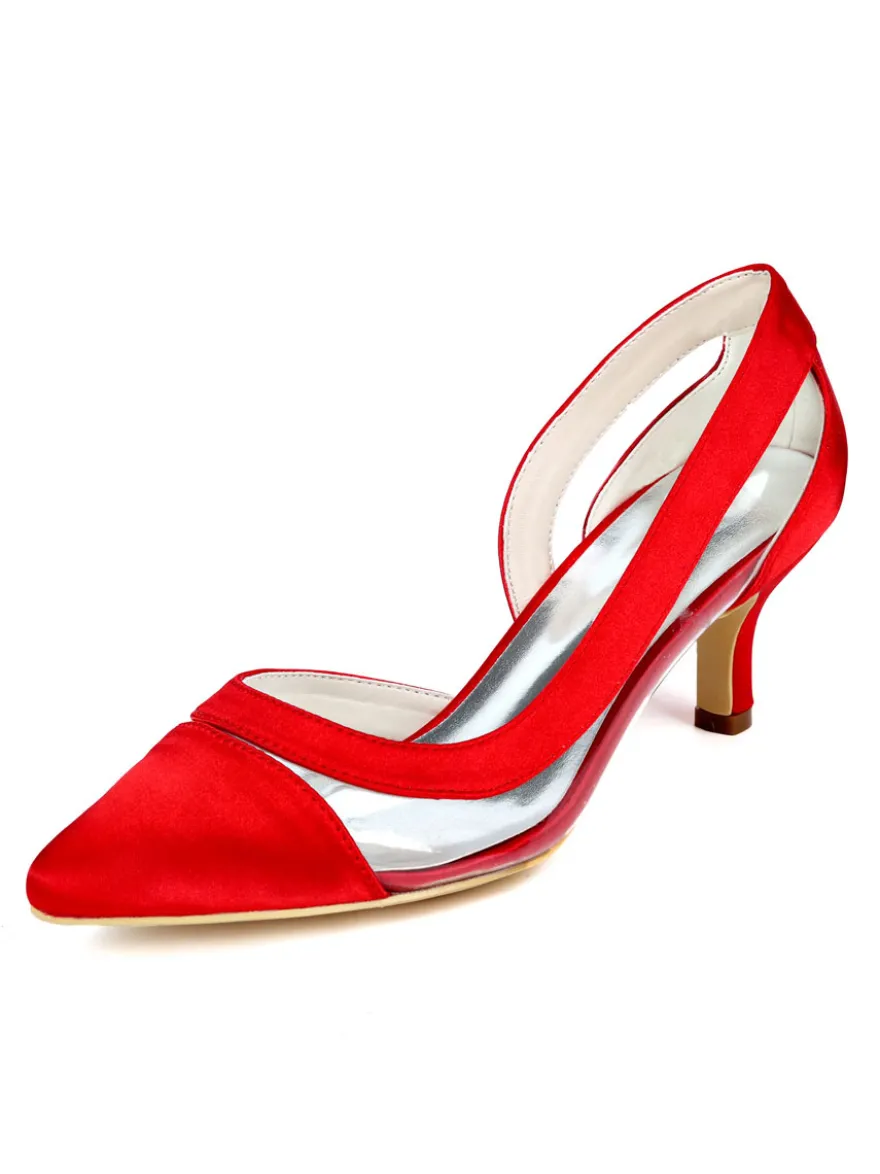 Escarpins femme bleu foncé en PU bout pointu talon bas