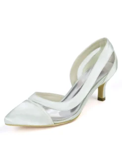 Escarpins femme bleu foncé en PU bout pointu talon bas