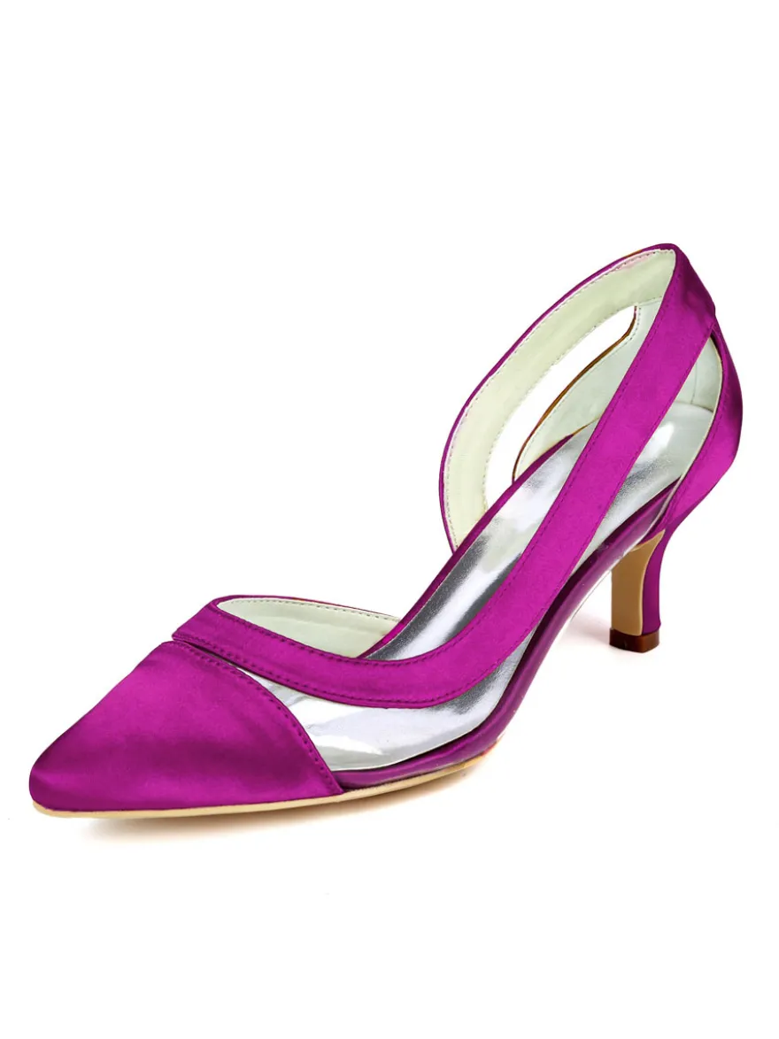 Escarpins femme bleu foncé en PU bout pointu talon bas