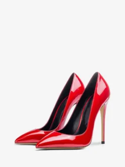 Escarpins femme talon haut vernis rouge bout pintu Chaussures sexy