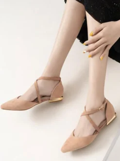 Escarpins femme talon plate noir