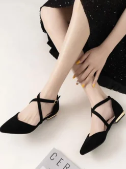 Escarpins femme talon plate noir