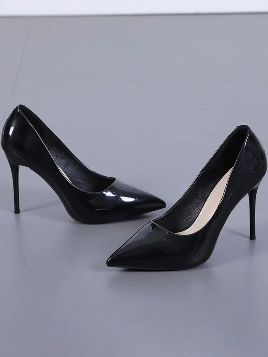 Escarpins Femme à Talons Hauts avec Bout Pointu Unicolore