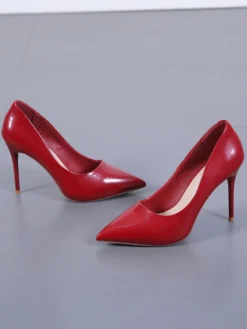 Escarpins Femme à Talons Hauts avec Bout Pointu Unicolore