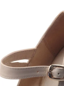 Escarpins à Mary Jane Talons Mi-Hautes à Cuir Synthétique avec Bout Rond Unicolore avec Boucles