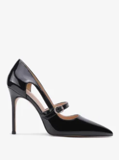 Escarpins noirs grande taille à bout pointu et boucle chaussures habillées à enfiler