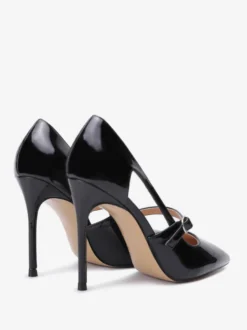 Escarpins noirs grande taille à bout pointu et boucle chaussures habillées à enfiler